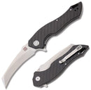 Artisan Cutlery Eagle Folding Knife 3.63" D2 Tool Steel Blade Black Carbon Fiber Handle