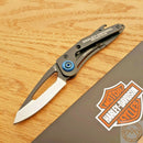Case XX Harley TecX Framelock Folding Knife 2.5" Stainless Steel Blade Black Stainless Handle 52222