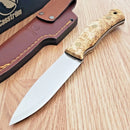 Casstrom No 10 Forest Fixed Knife 4" Sleipner Steel Blade Curly Birch Handle