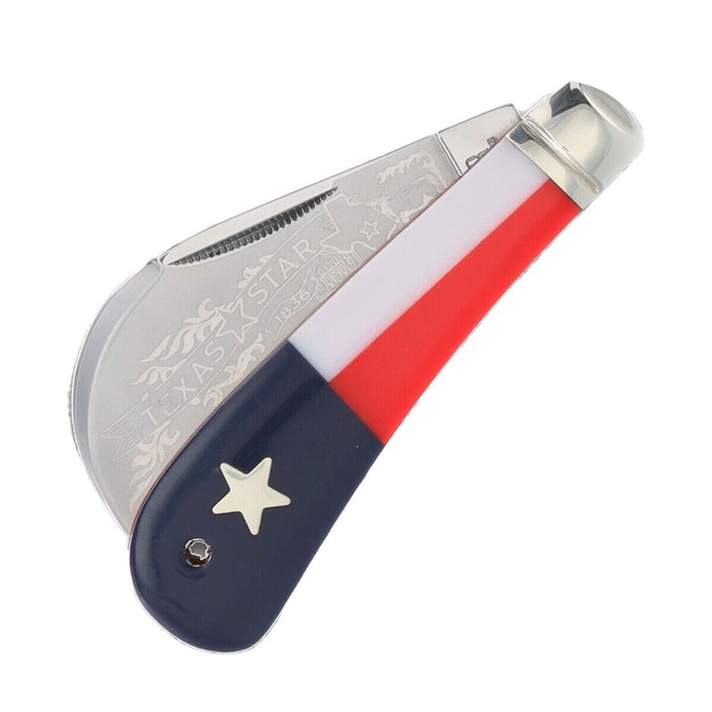 Rough Ryder Texas Star Folding Knife 2.75" 440B Steel Hawkbill Blade Red / White And Blue Smooth Bone Handle 2502 -Rough Ryder - Survivor Hand Precision Knives & Outdoor Gear Store