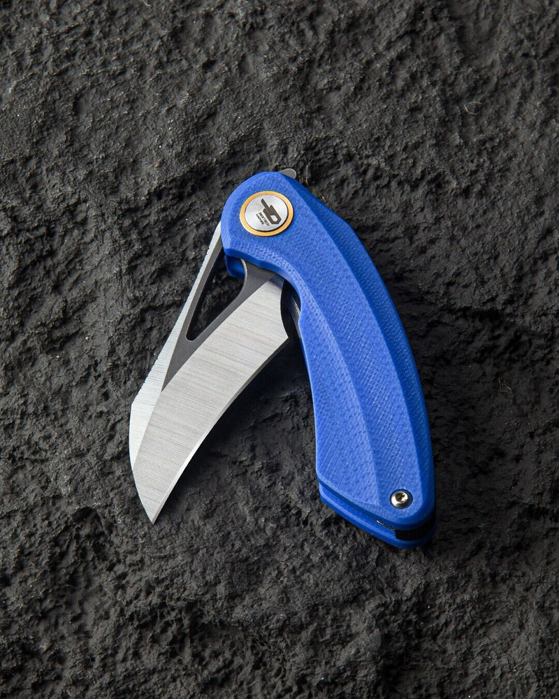 Bestech Knives Bihai Linerlock Folding Knife 2.13" 14C28N Steel Hawkbill Blade Blue G10 Handle G53D2 -Bestech Knives - Survivor Hand Precision Knives & Outdoor Gear Store