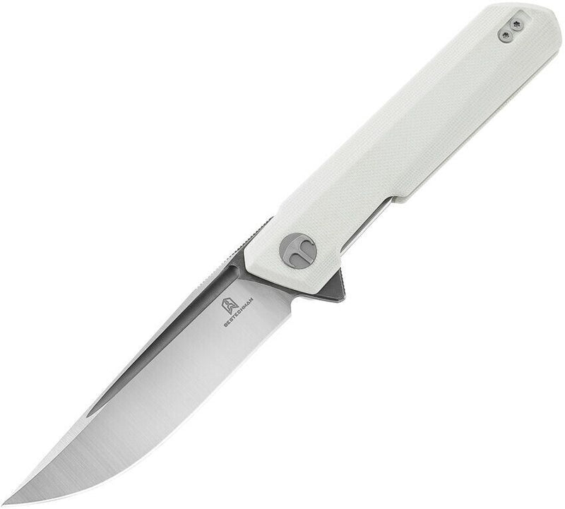 Bestech Knives Bestechman Dundee Linerlock Folding Knife 3.5" D2 Tool Steel Extended Tang Blade White G10 Handle MK01G -Bestech Knives - Survivor Hand Precision Knives & Outdoor Gear Store