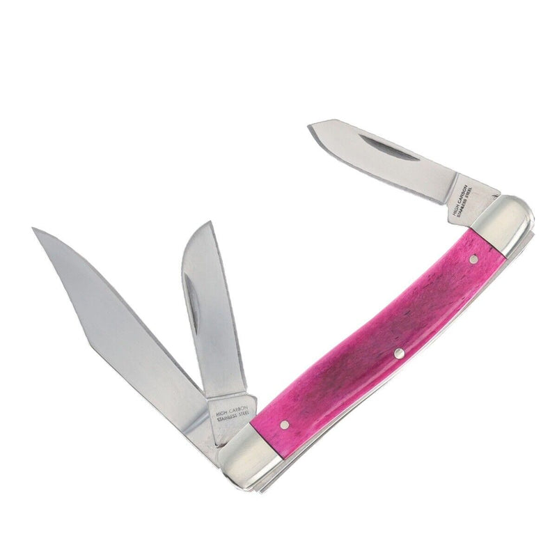 Boker Stockman Pocket Knife High Carbon Steel Blades Purple Smooth Bone Handle 110713 -Boker - Survivor Hand Precision Knives & Outdoor Gear Store