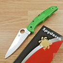 Spyderco Pacific Salt 2 Folding Knife 3.76" LC200N Steel Blade Green FRN Handle