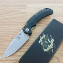 Bastinelli Folding Knife 3.25" D2 Tool Steel Blade Black G10/ Titanium Back Handle