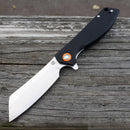 Artisan Tomahawk Linerlock Folding Knife 3" D2 Tool Steel Blade Black G10 Handle