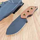 TOPS Lil Roughneck Knife 2.75" 5160 Steel Full Tang Blade Linen Micarta Handle