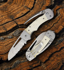 Myerchin Generation 2 Captain Folding Knife 3.25" ProMarine Stainless Blade Bone Handle