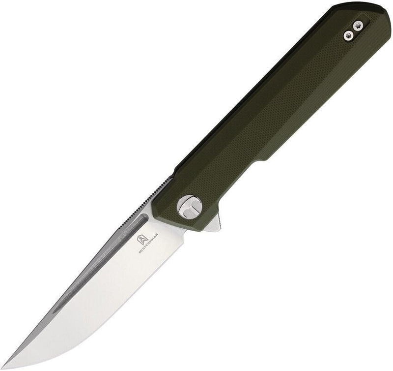 Bestech Knives Bestechman Dundee Linerlock Folding Knife 3.5" D2 Tool Steel Extended Tang Blade Green G10 Handle MK01B -Bestech Knives - Survivor Hand Precision Knives & Outdoor Gear Store