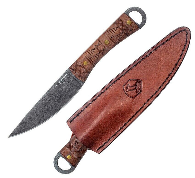 Condor Lost Roman Fixed Knife 4.88" Classic 1075HC Steel Full / Extended Tang Blade Walnut Handle 10295HC -Condor - Survivor Hand Precision Knives & Outdoor Gear Store