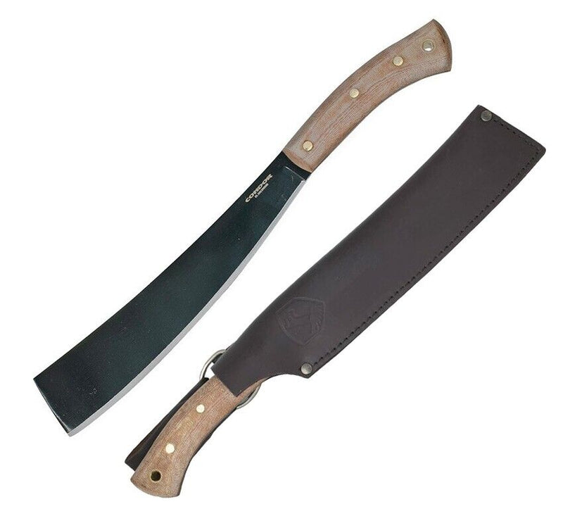 Condor Cambodian Fixed Machete 10.5" Black 1075HC Steel Full Tang Blade Natural Canvas Micarta Handle 3929103HC -Condor - Survivor Hand Precision Knives & Outdoor Gear Store