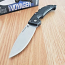 Cold Steel L Voyager Folding Knife 4" AUS-10A Steel Blade Black Black Griv-Ex Handle