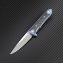 Artisan Small Shark Folding Knife 3" S35VN Steel Blade Titanium/Carbon Fiber Handle