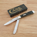 Case XX Trapper Rough Pocket Knife Stainless Blades Black Jigged Synthetic Handle 18221