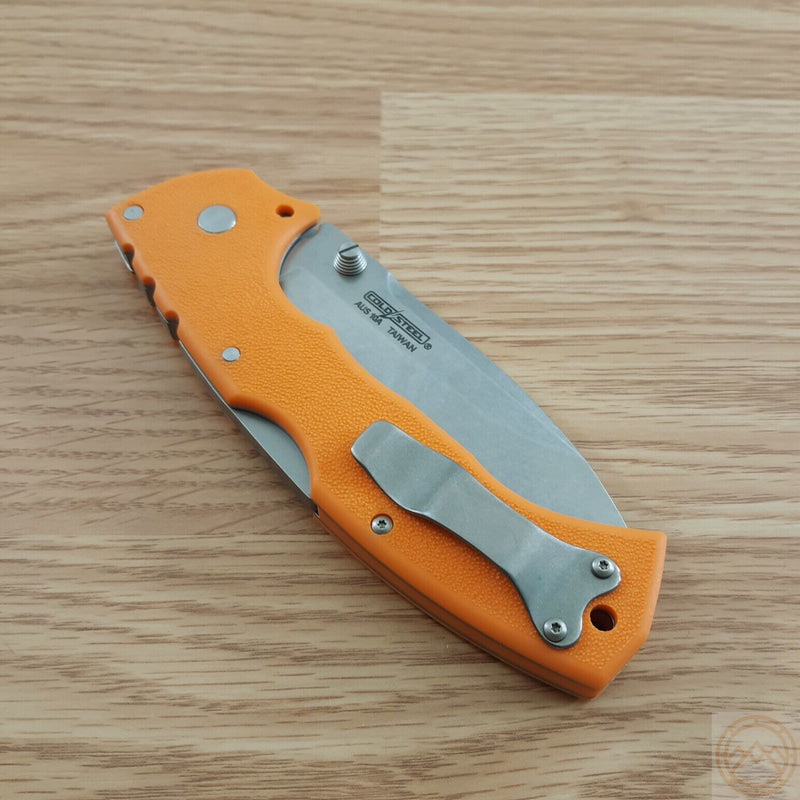 Cold Steel 4-Max Scout Lockback Folding Knife 4" AUS-10A Steel Blade Orange Griv-Ex Handle 62RQORSW -Cold Steel - Survivor Hand Precision Knives & Outdoor Gear Store