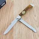 Case XX Harley Trapper Pocket Knife Stainless Steel Blades Smooth Bone Handle 52226