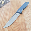 Bestech Knives Bestechman Dundee Linerlock Folding Knife 3.5" D2 Tool Steel Blade Blue-Gray G10 Handle