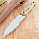 BPS Knives Camping Fixed Knife 4.25" 1066 Carbon Steel Full Tang Blade Walnut Handle