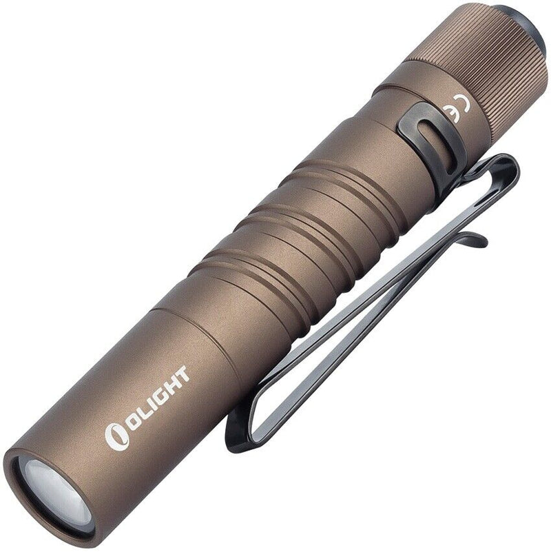 Olight EOS Mini Flashlight Clip Tailcap Switch Impact And Water Resistant Tan Aluminum Construction I3TDT1 -Olight - Survivor Hand Precision Knives & Outdoor Gear Store