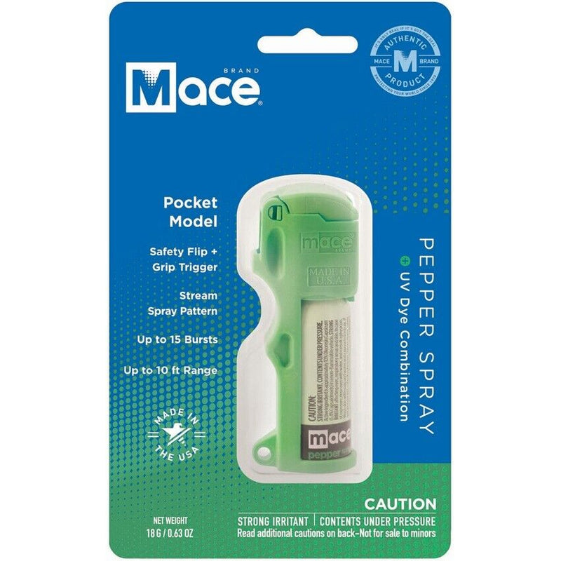 Mace Pocket Model Pepper Spray Green Stream Pattern Reaches Up To 10 Feet / 15 Bursts Safety Cap 80744 -Mace - Survivor Hand Precision Knives & Outdoor Gear Store