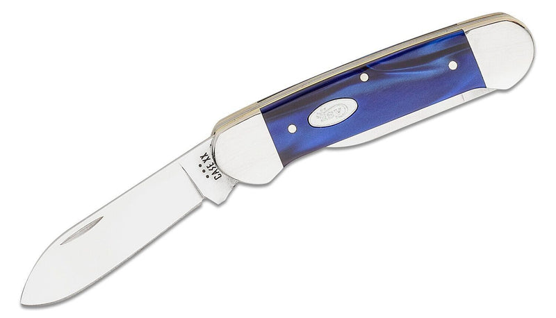 Case XX Canoe Pocket Knife Tru-Sharp Surgical Steel Blades Smooth Blue Pearl Kirinite Handle 23447 -Case Cutlery - Survivor Hand Precision Knives & Outdoor Gear Store