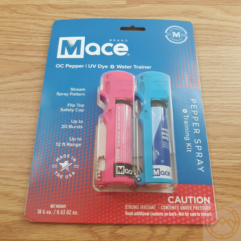 Mace Pepper Spray/Water Trainer Duo Pink And Blue Case Stream Pattern Reaches Up To 20 Bursts / 12 Feet 80223 -Mace - Survivor Hand Precision Knives & Outdoor Gear Store