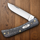 Case XX Sod Buster Jr Folding Knife Chrome Vanadium Carbon Steel Skinner Blade Pocket Worn Gray Crandall Jigged Bone Handle 58412