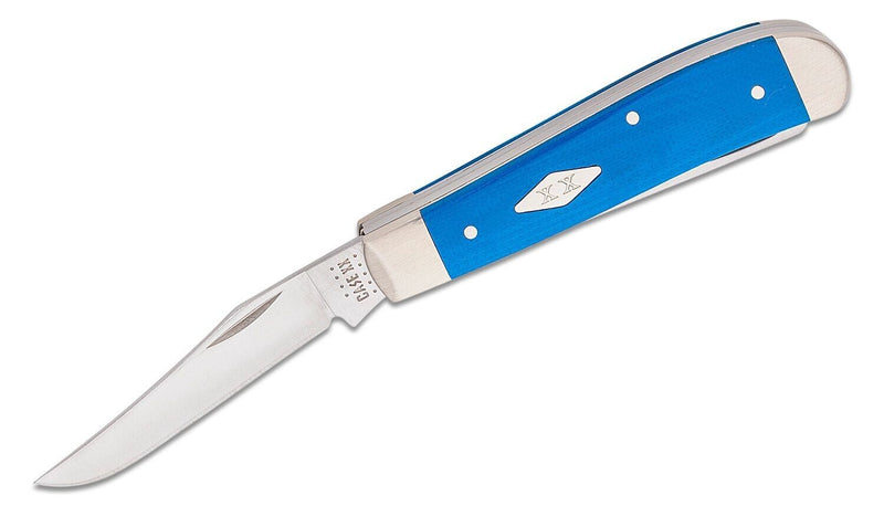 Case XX Mini Trapper Pocket Knife Tru-Sharp Surgical Steel Clip And Spey Blades Smooth Blue G10 Handle 16751 -Case Cutlery - Survivor Hand Precision Knives & Outdoor Gear Store