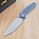 CJRB Pyrite Folding Knife 3.13" AR-RPM9 Steel Blade Blue-Gray G10 Handle