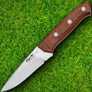 Fox Campeggio Fixed Knife 4" Full Tang 440 Steel Blade Brown Pakkawood Handle