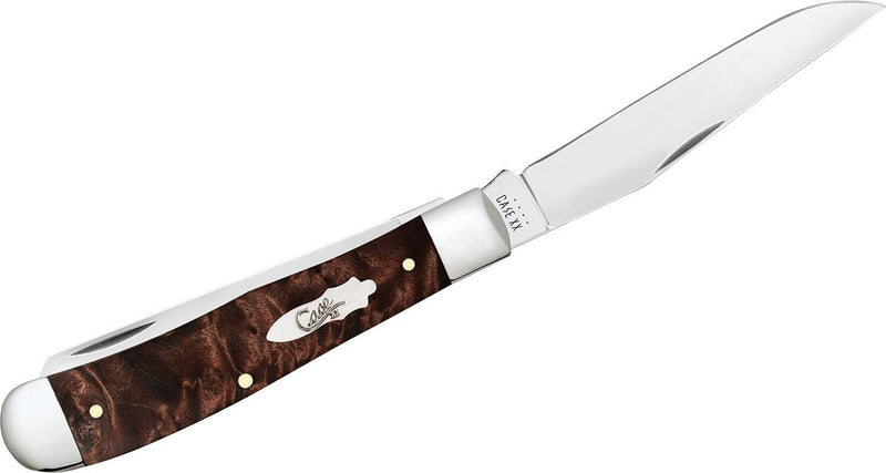 Case XX Trapper Pocket Knife Stainless Steel Clip And Spey Blades Maple Burl Wood Handle 64060 -Case Cutlery - Survivor Hand Precision Knives & Outdoor Gear Store