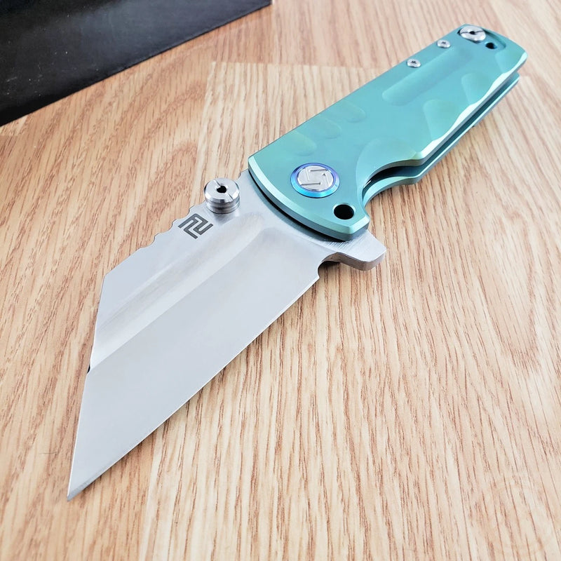 Artisan Proponent Frame Folding Knife 4" S35VN Steel Tanto Blade Titanium Handle