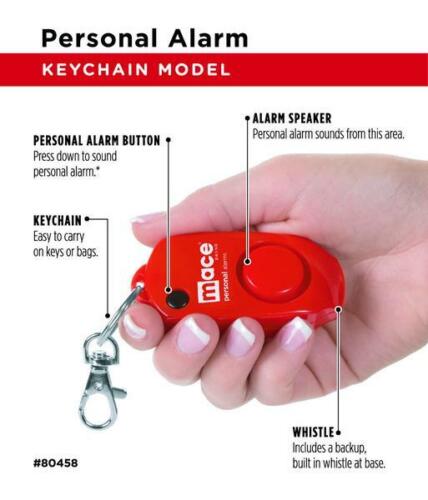 Mace Personal Alarm Keychain Red 130dB Panic Button Batteries Included 3" x 1.5" x 0.75" 80458 -Mace - Survivor Hand Precision Knives & Outdoor Gear Store