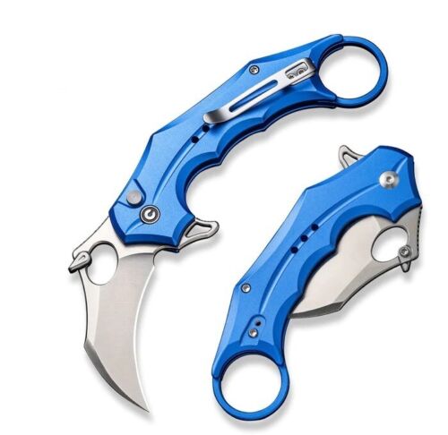 Civivi Incisor II Linerlock Folding Knife 2" Nitro-V Steel Karambit Blade Blue Aluminum Handle 16016B2 -Civivi - Survivor Hand Precision Knives & Outdoor Gear Store