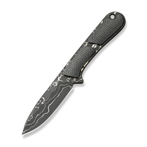 Civivi Mini Elementum Fixed Knife 2.25" Damascus Steel Drop Point Blade Canvas Micarta Handle 23010DS1 -Civivi - Survivor Hand Precision Knives & Outdoor Gear Store