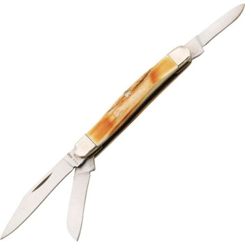 Bear & Son Small Stockman Pocket Knife High Carbon Steel Clip / Sheepsfoot And Pen Blades India Stag Bone Handle 533 -Bear & Son - Survivor Hand Precision Knives & Outdoor Gear Store