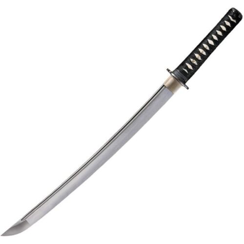 Cold Steel Wakizashi Warrior Series Fixed Sword 21" Carbon Steel Blade Black Rayskin / Nylon Braid And Brass Menuki Handle 88BWW -Cold Steel - Survivor Hand Precision Knives & Outdoor Gear Store