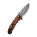 Civivi Mini Praxis Linerlock Folding Knife 3" Damascus Steel Extended Tang Blade Brown Wood Handle 18026CDS1 -Civivi - Survivor Hand Precision Knives & Outdoor Gear Store