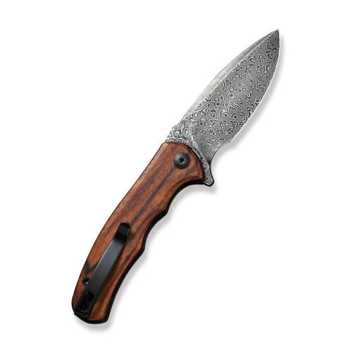 Civivi Mini Praxis Linerlock Folding Knife 3" Damascus Steel Extended Tang Blade Brown Wood Handle 18026CDS1 -Civivi - Survivor Hand Precision Knives & Outdoor Gear Store