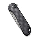 Civivi Elementum II Button Lock Folding Knife 3" Damascus Steel Drop Point Blade Carbon Fiber Overlay On Black G10 Handle 18062PBDS1 -Civivi - Survivor Hand Precision Knives & Outdoor Gear Store