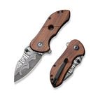 Civivi Gordo Linerlock Folding Knife 2.5" Damascus Steel Drop Point Blade Guibourtia Wood Handle 22018CDS1 -Civivi - Survivor Hand Precision Knives & Outdoor Gear Store