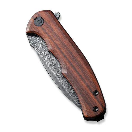 Civivi Mini Praxis Linerlock Folding Knife 3" Damascus Steel Extended Tang Blade Brown Wood Handle 18026CDS1 -Civivi - Survivor Hand Precision Knives & Outdoor Gear Store