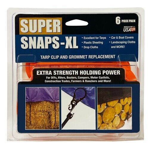 AccuSharp Super Snaps XL 6 Pack Tarp Clip And Grommet Replacements Lightweight And Portable Easy To Use 1008C -AccuSharp - Survivor Hand Precision Knives & Outdoor Gear Store