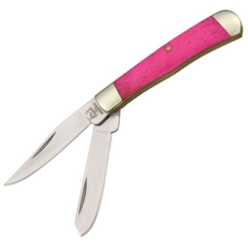 Rough Ryder Tiny Trapper Pocket Knife Stainless Steel Clip And Spey Blades Pink Smooth Bone Handle 839 -Rough Ryder - Survivor Hand Precision Knives & Outdoor Gear Store