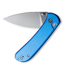 Civivi Qubit Button Lock Folding Knife 3" 14C28N Steel Drop Point Blade Blue Aluminum Handle 22030E3 -Civivi - Survivor Hand Precision Knives & Outdoor Gear Store