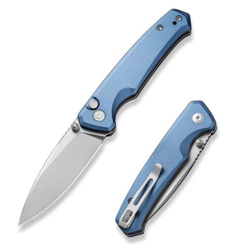 Civivi Altus Button Lock Folding Knife 3" Nitro V Steel Drop Point Blade Blue Aluminum Handle 200766 -Civivi - Survivor Hand Precision Knives & Outdoor Gear Store