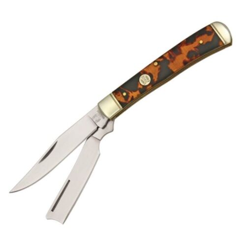 Rough Ryder Trapper Pocket Knife Stainless Steel Clip And Razor Blades Imitation Tortoise Shell Handle 515 -Rough Ryder - Survivor Hand Precision Knives & Outdoor Gear Store