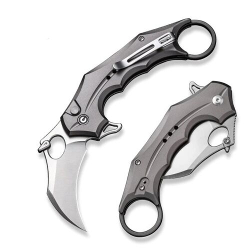 Civivi Incisor II Linerlock Folding Knife 2" Nitro-V Steel Karambit Blade Gray Aluminum Handle 16016B3 -Civivi - Survivor Hand Precision Knives & Outdoor Gear Store