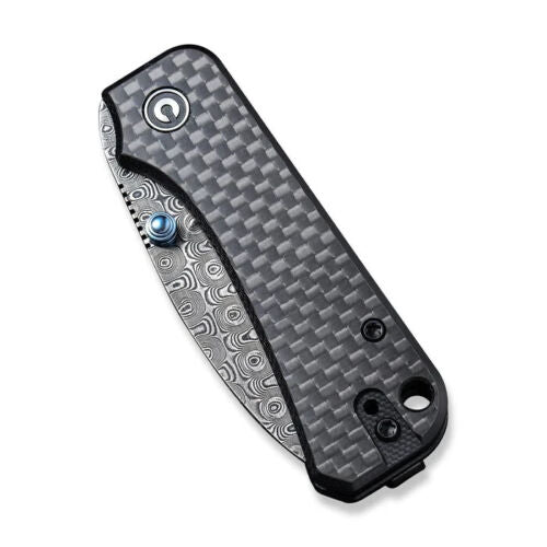 Civivi Baby Banter Linerlock Folding Knife 2.38" Damascus Steel Blank Hand Rubbed Blade Black G10 / Carbon Fiber Handle 19068SDS1 -Civivi - Survivor Hand Precision Knives & Outdoor Gear Store