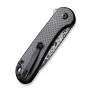 Civivi Elementum II Button Lock Folding Knife 3" Damascus Steel Drop Point Blade Carbon Fiber Overlay On Black G10 Handle 18062PBDS1 -Civivi - Survivor Hand Precision Knives & Outdoor Gear Store